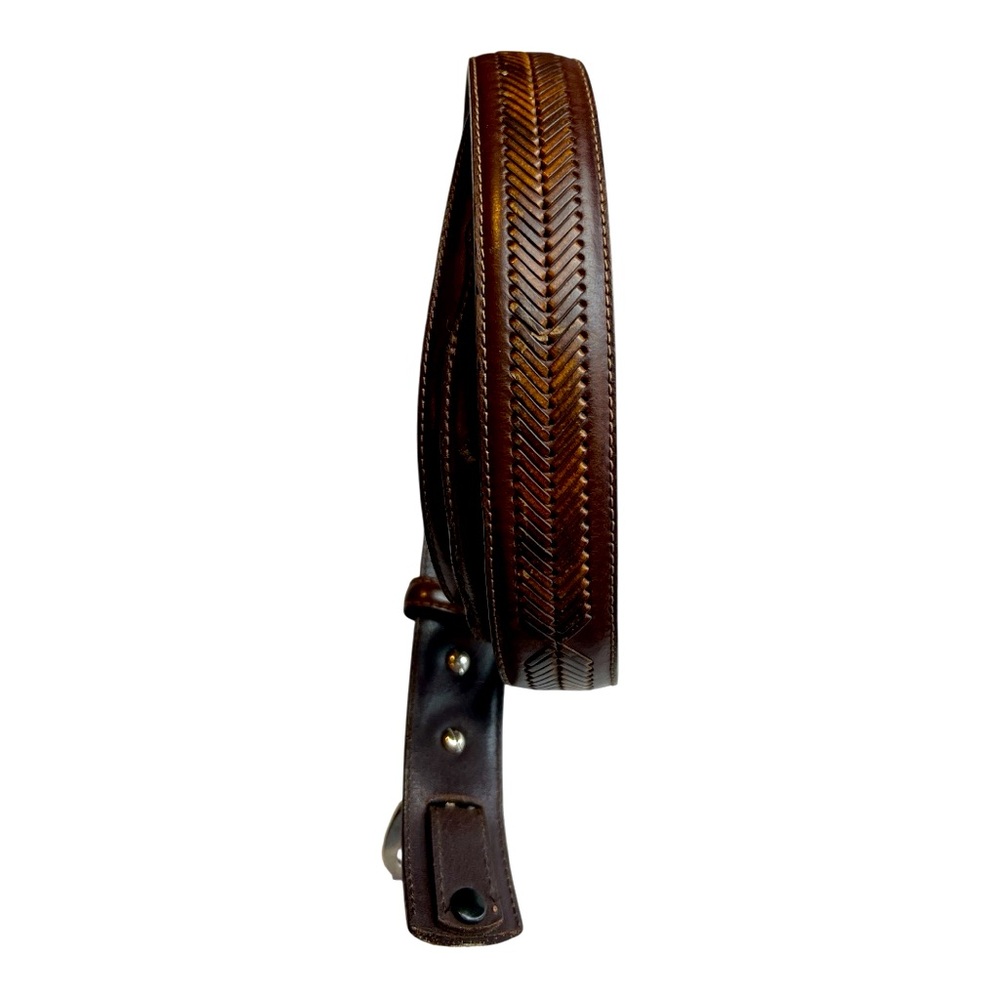 Men’s Nocona Brown Belt #N2476802 Size 40 W/Silver Buckle Fishtail Braid - Picture 3 of 7